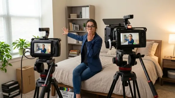 Hailey the storyteller in a cinematic brand scene