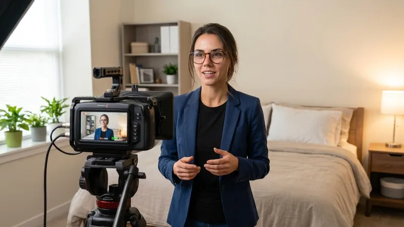 Hailey the storyteller in a talking video for a brand